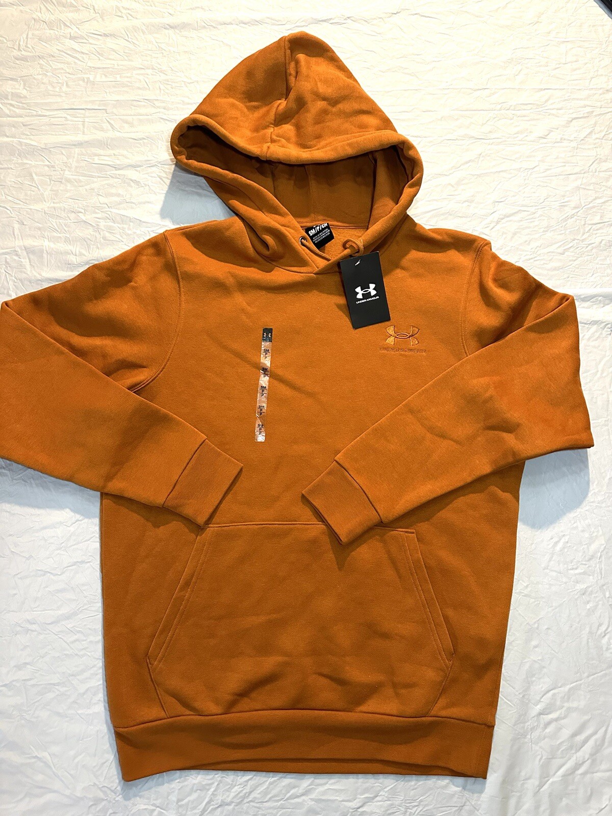 New Under Armour Men’s Playback Essential Fleece Hoodie 1377530 Copper – Small