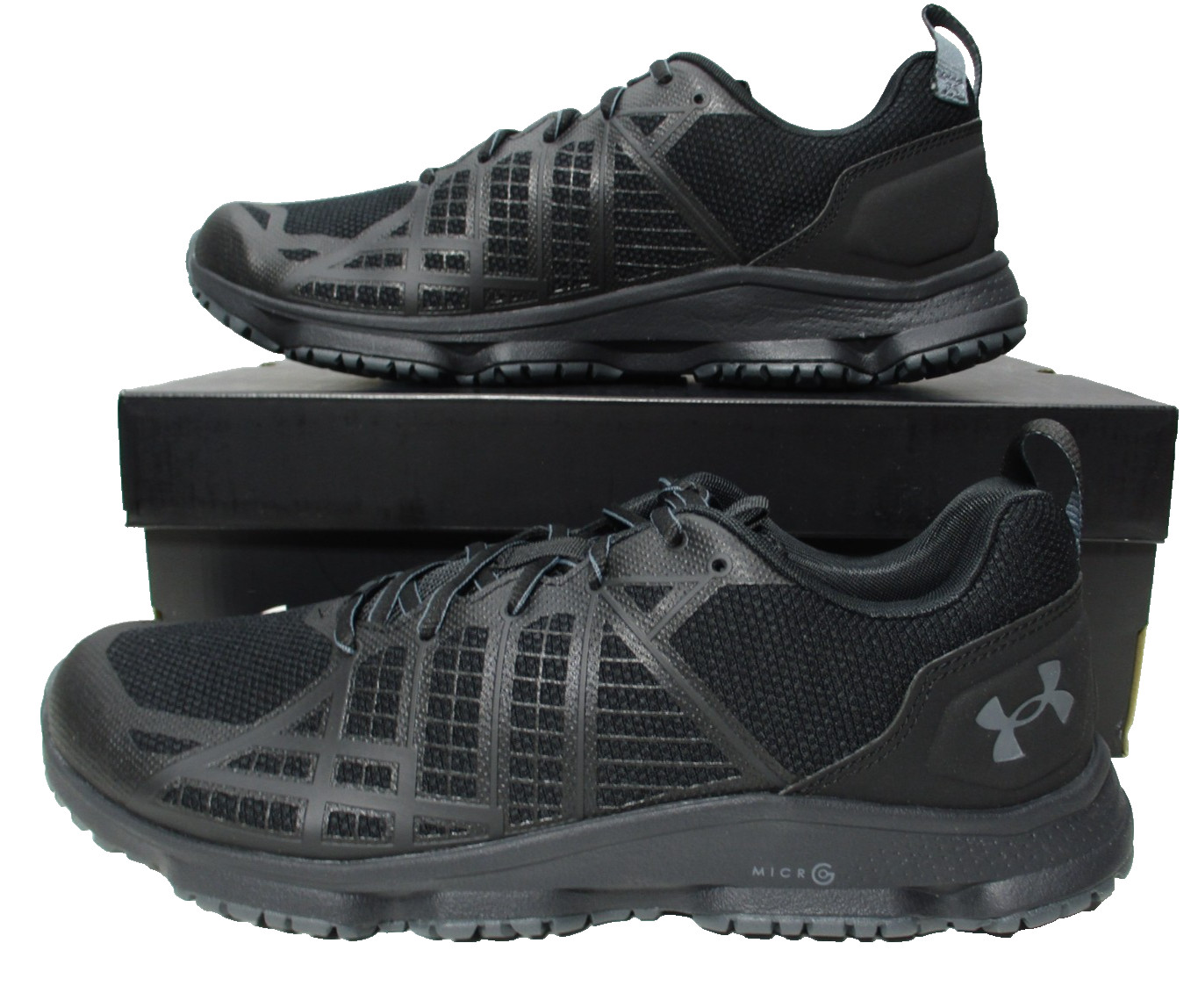 Under Armour Black UA MG Strikefast Tactical Trail Hiking Run Shoes Mens Sz 11
