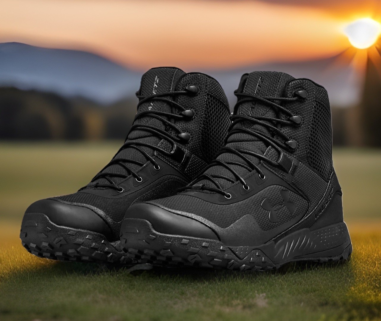 Under Armour Valsetz Black Waterproof Tactical Boots Mens Size 9.5 New Fast Ship