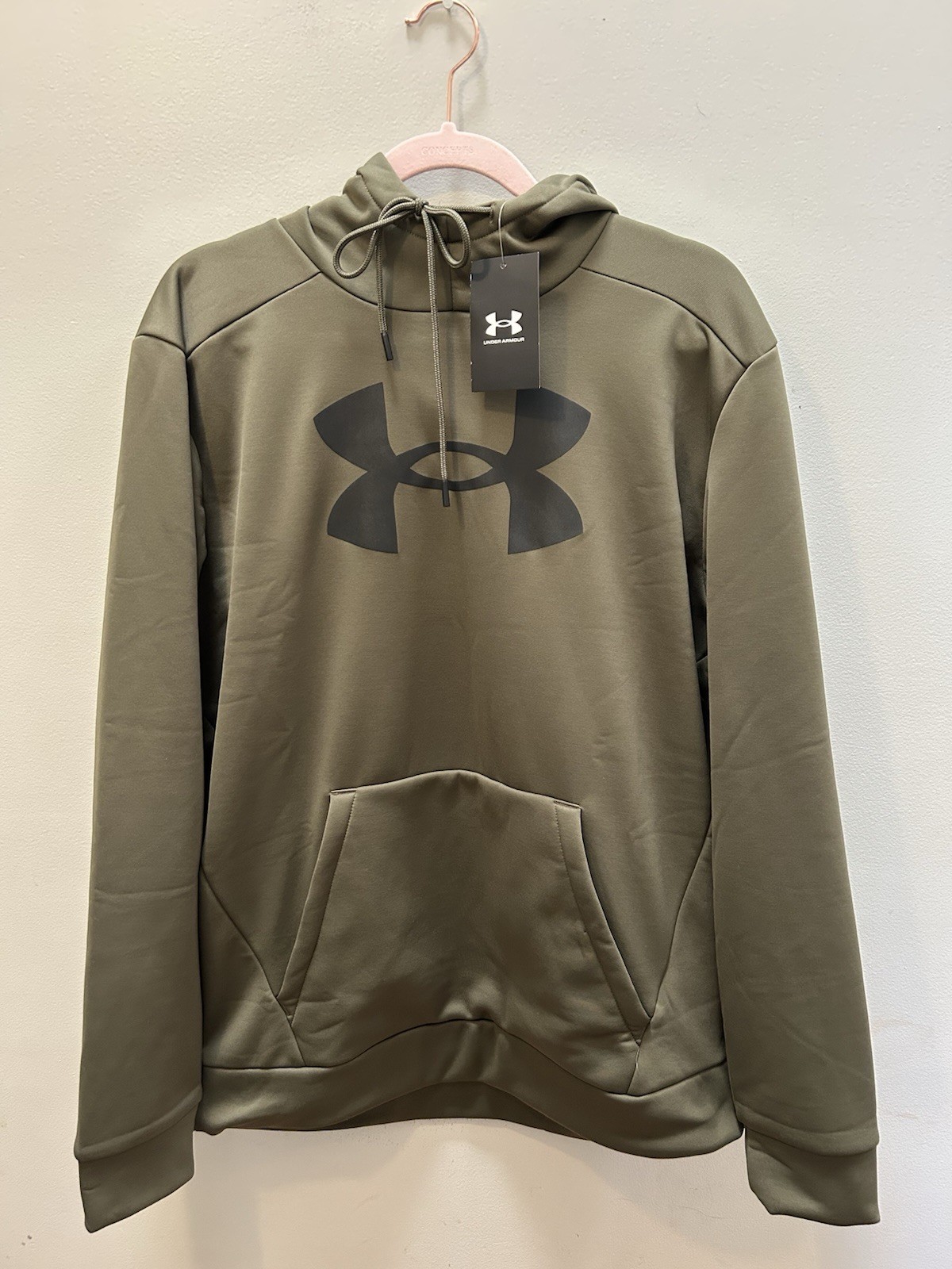 NWT Under Armour Green Fleece Hoodie With Large Logo Men M
