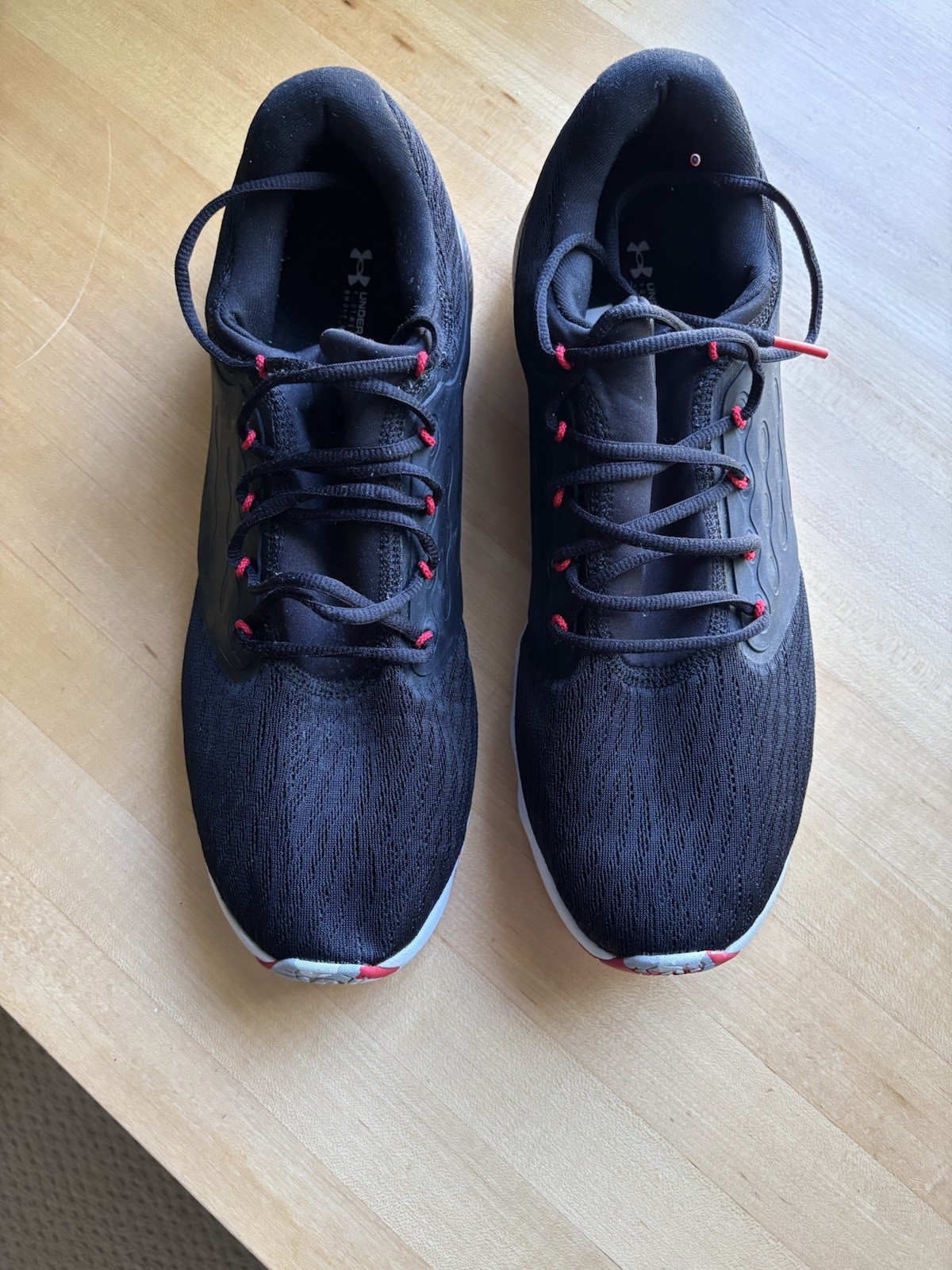 MEN UA Under Armour Charged Vantage Marble Running Shoes BLACK/RED 3024734-001