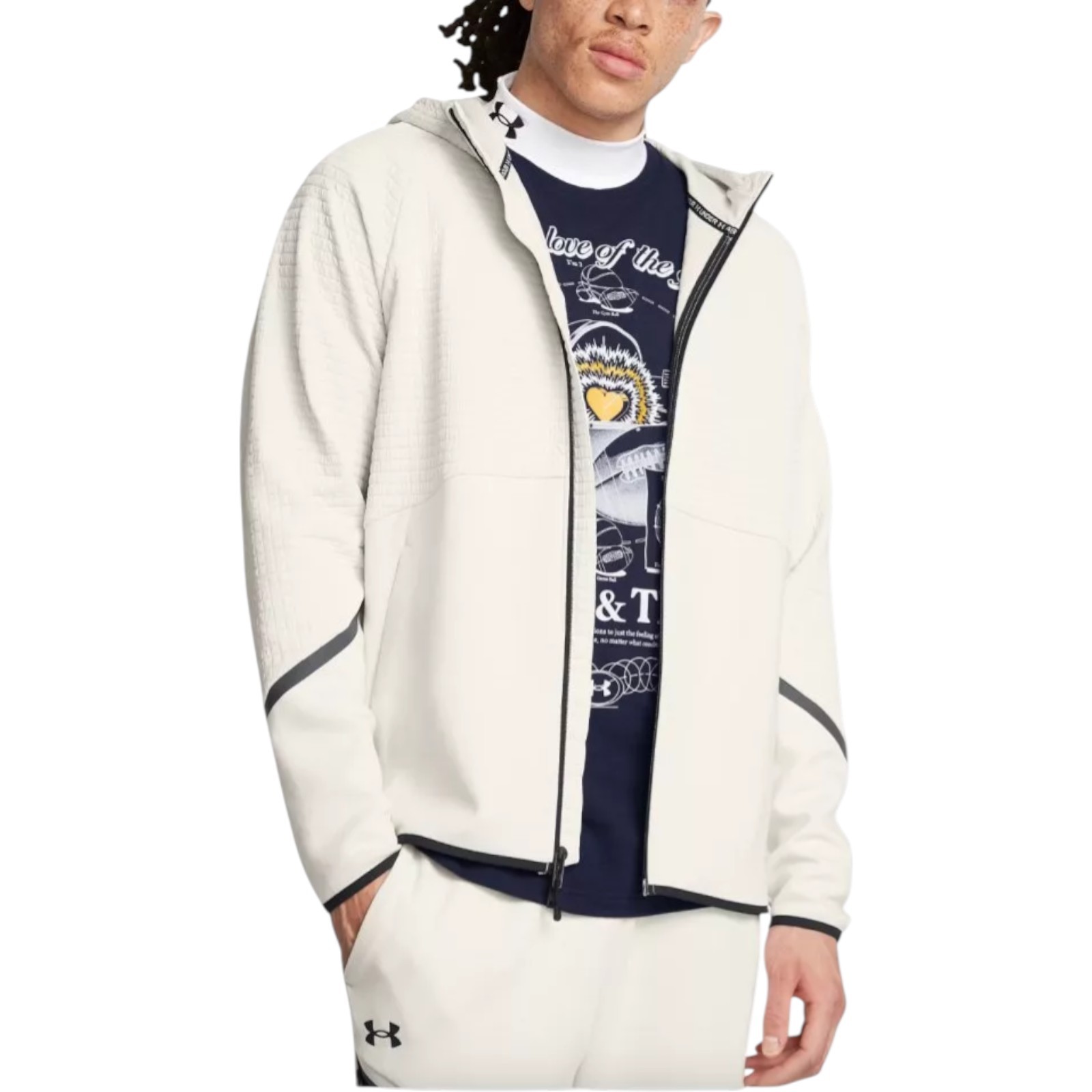 Under Armour Unstoppable Zip Up Hooded Jacket Men’s Size 2XL Fleece Grid NWT