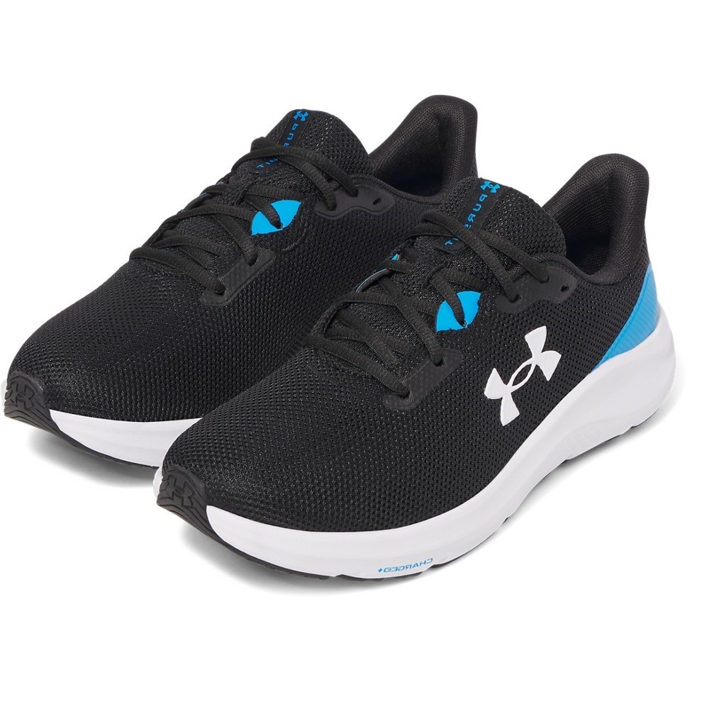 Under Armour 3028254 Men’s UA Charged Pursuit 4 Shoes, Black/Blue, Size 12