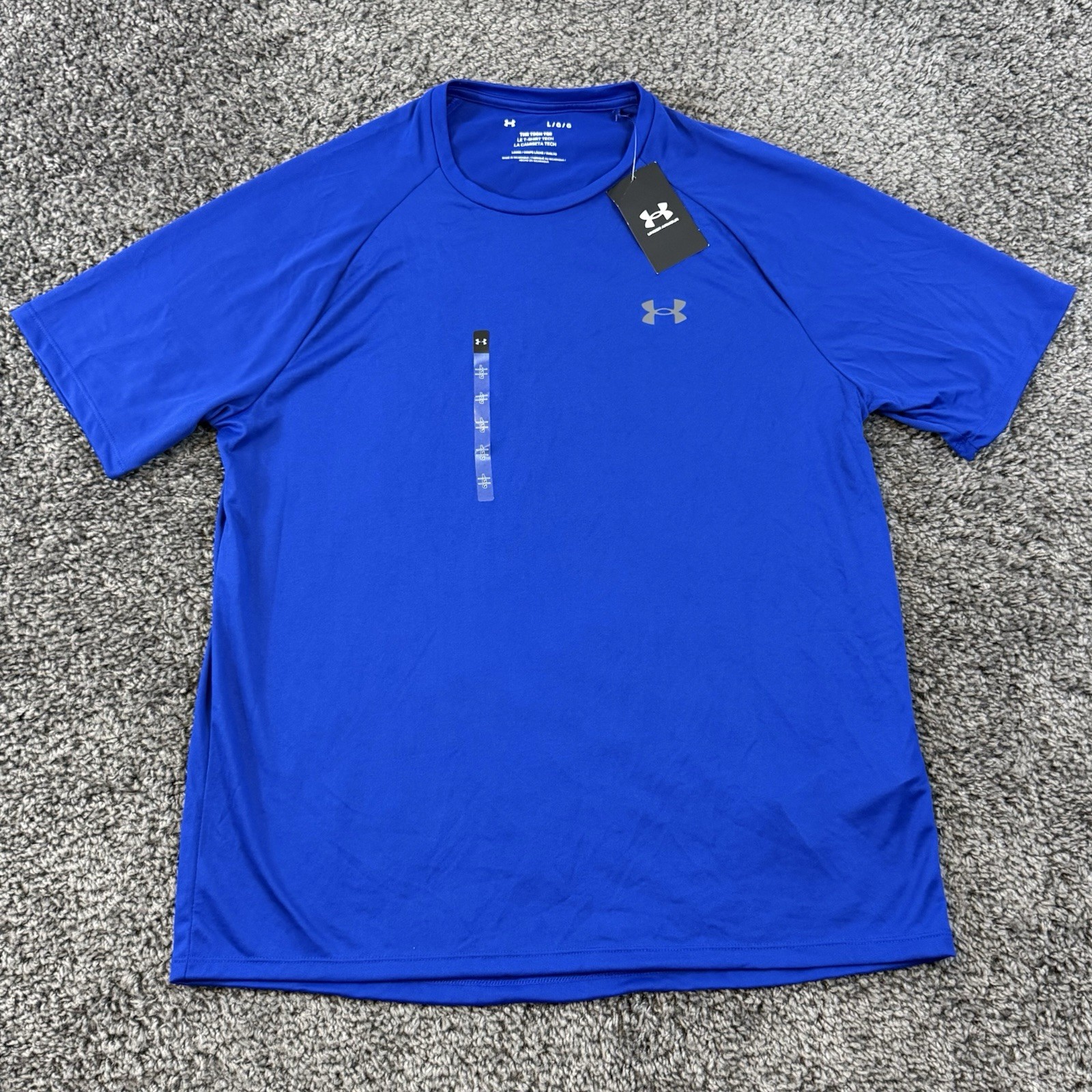Under Armour UA Tech 2.0 Logo Training T-Shirt Large Blue Loose NWT