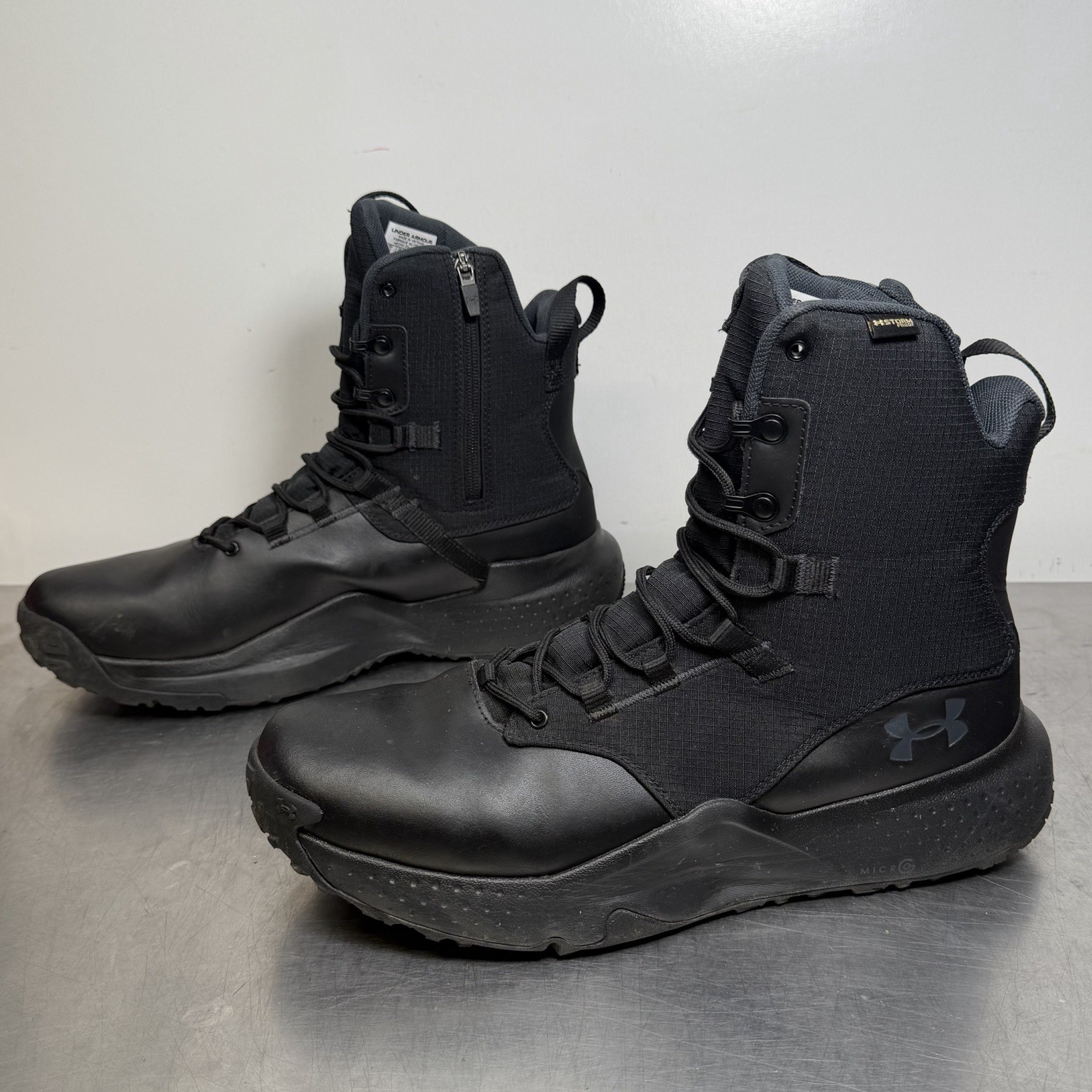 UNDER ARMOUR BOOTS Men’s Size 13 UA MICRO G STELLAR ZIP WP BLK/BLK 3028314-001