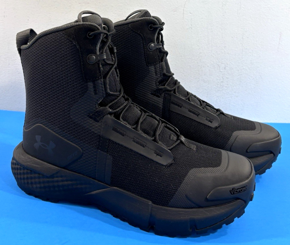 NEW 7 D Mens Under Armour 3027381 UA Charged Valzets 8″ Tactical Boots Black
