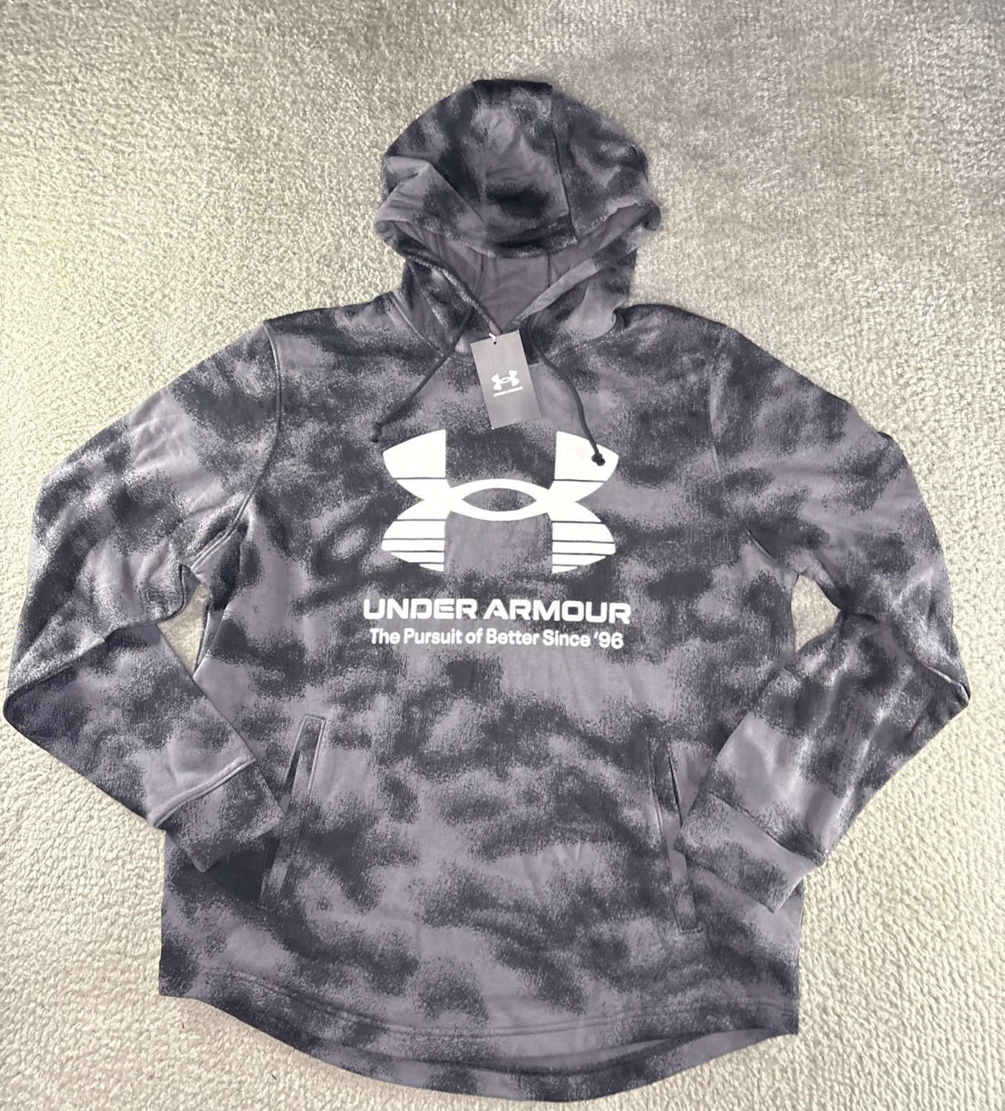 Under ArmourRival Terry Men’s Black Grey Hoodie 1377185 Sz XL Loose New