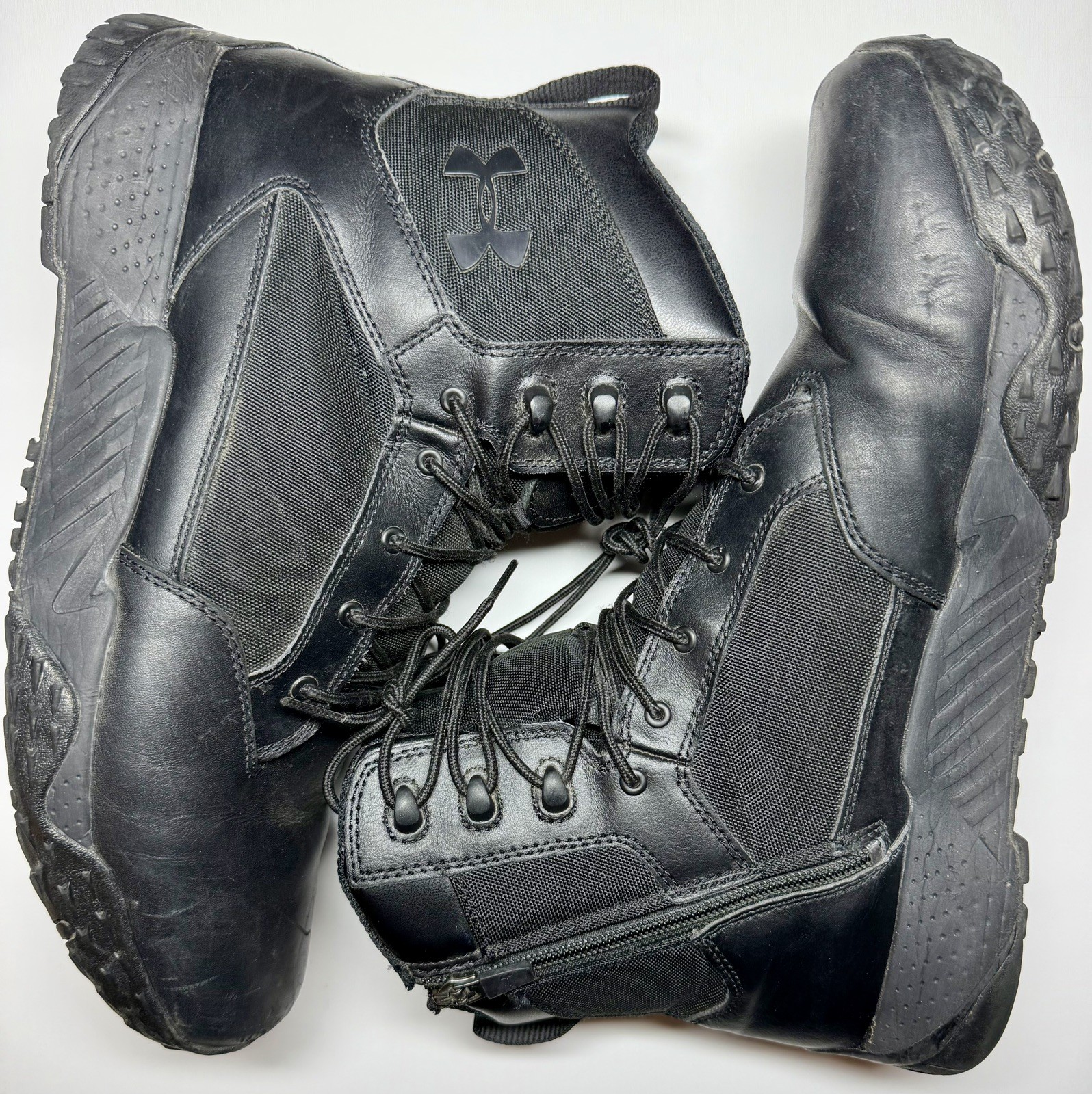 Under Armour Stellar Tactical Men’s US 13 Black Leather Side-Zip Military Boots.
