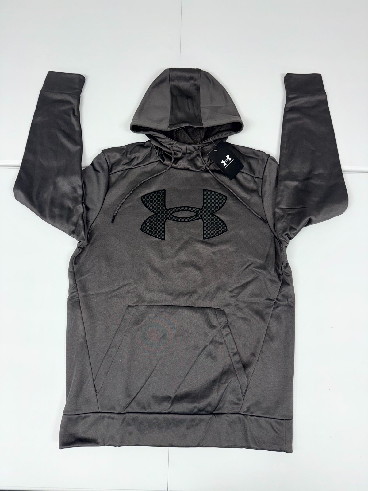 Under Armour Big Logo Hoodie Mens Medium Gray Fleece 1373352 NWT $60