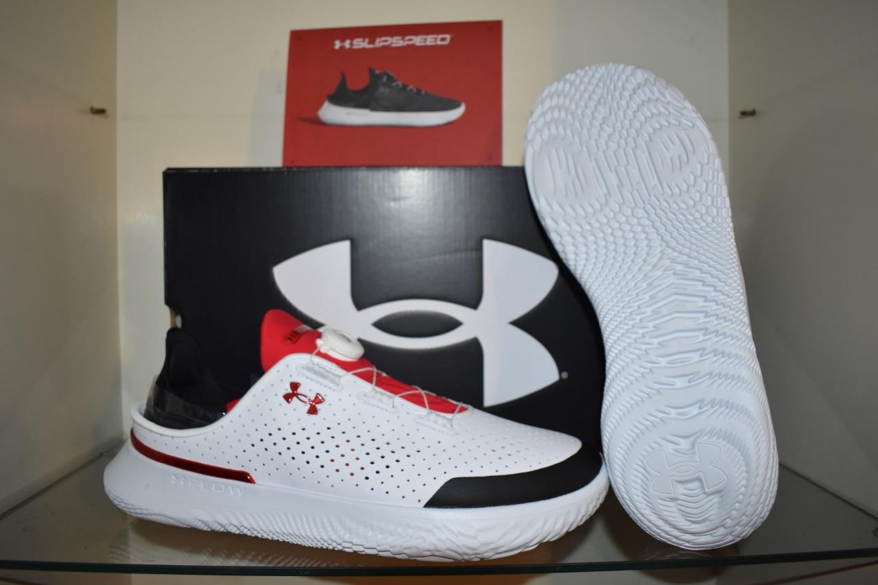 Under Armour SlipSpeed Men’s Trainer Shoes SYN 302049 120 White/Red/Black NIB