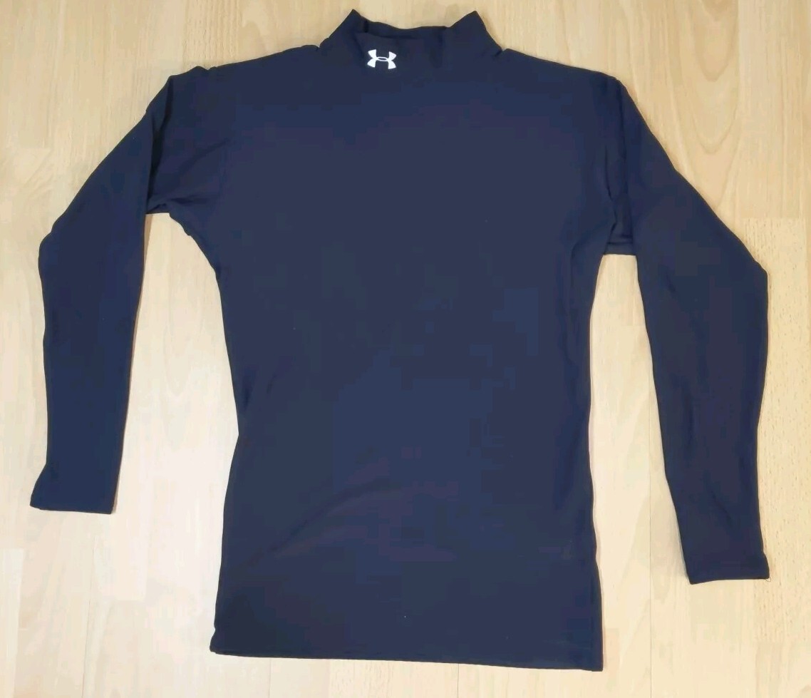 Under Armour Compression Shirt- Mens L Heat Gear Fitted Black Long Sleeve