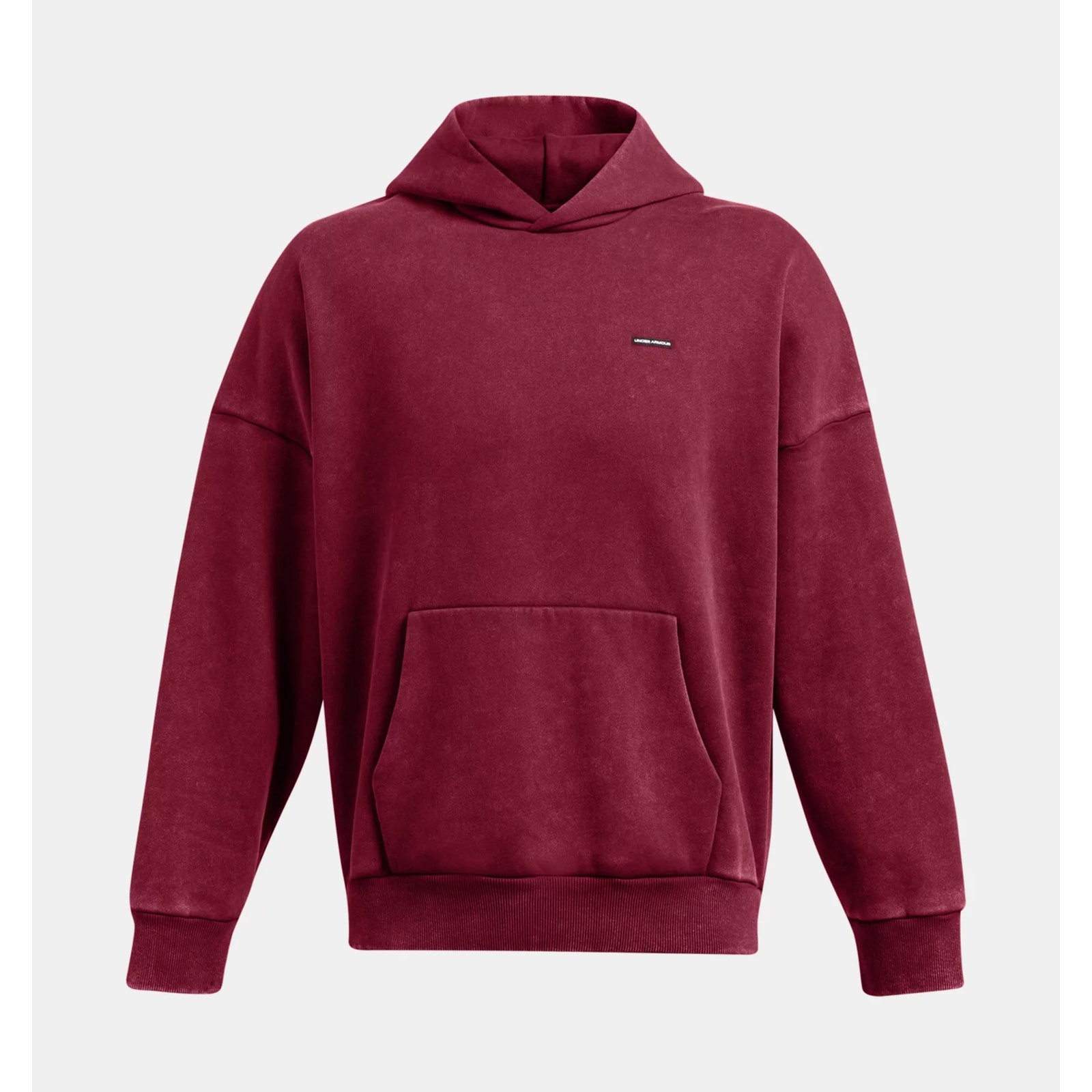 NWT Under Armour UA Icon Heavyweight Fleece Wash Oversized Hoodie in Red sz XL