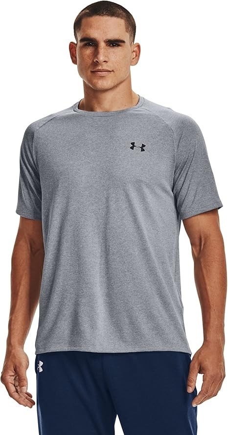 Under Armour Mens Tech 2.0 Short-Sleeve T-Shirt, Steel Light Heather,L, MSRP $25