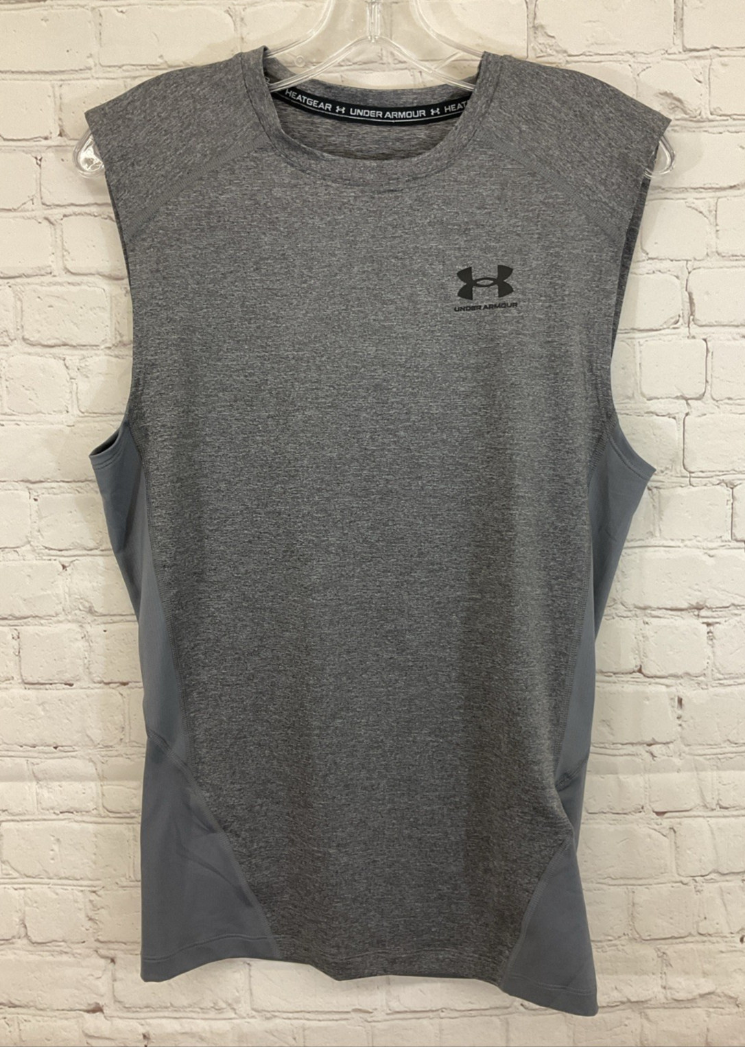 Under Armour 1361522 Men’s Heatgear Compression Sleevless Shirt Grey L Large