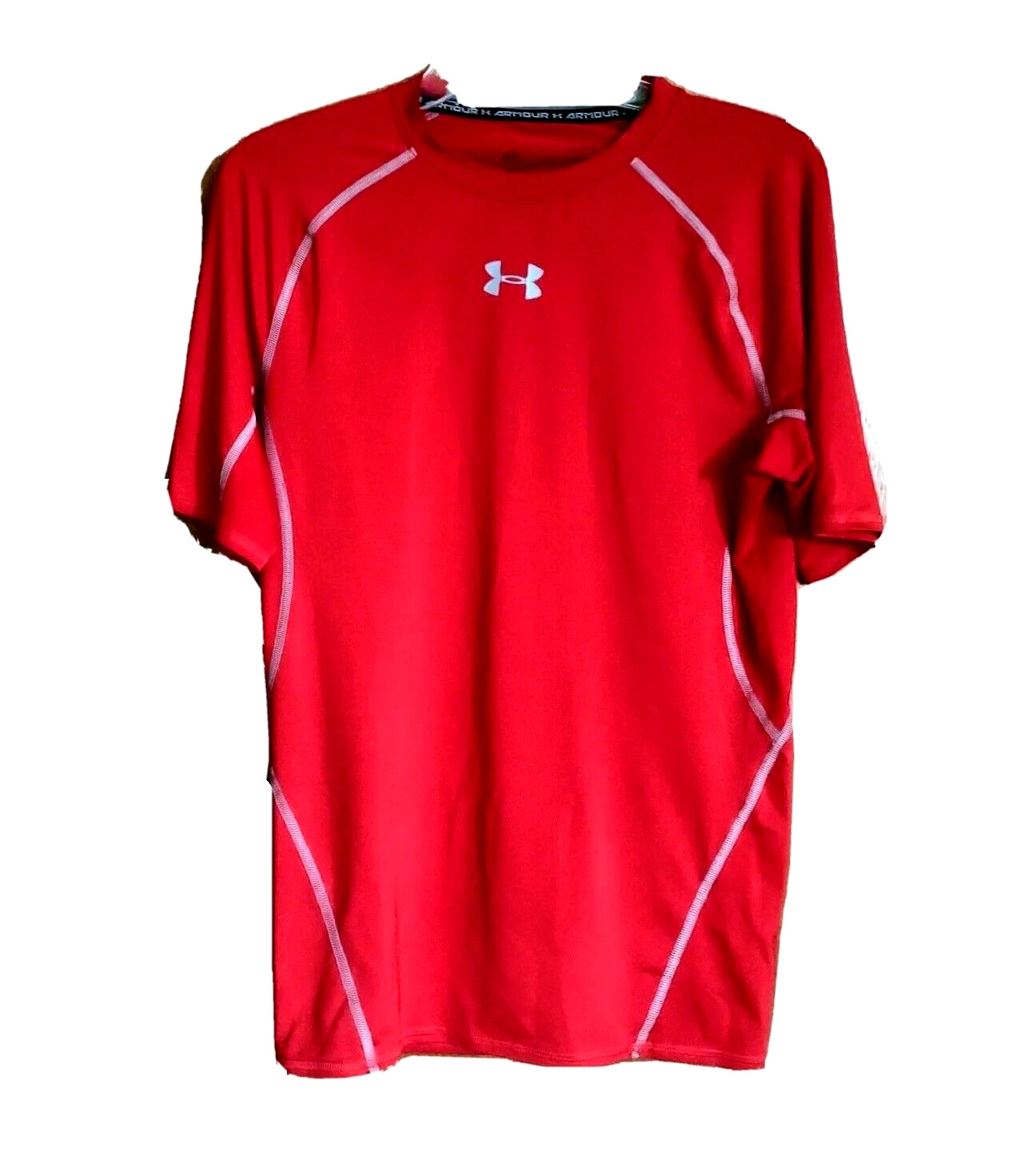 Under Armour Men’s Compression Red Short Sleeved Shirt Size L 1305776 Preowned