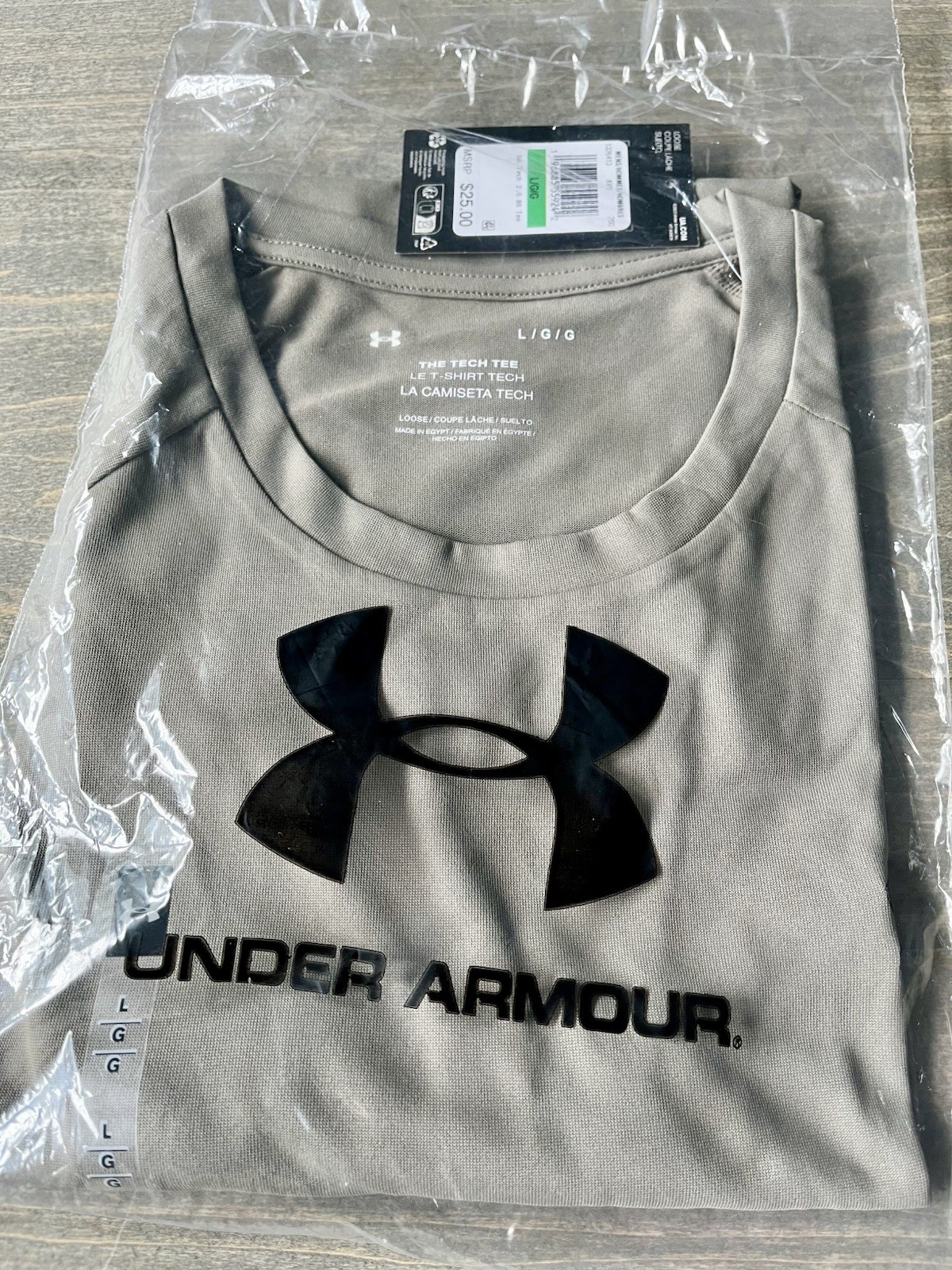 UNDER ARMOUR UA TECH TEE 2.0 / MENS LARGE / TAUPE DUSK (200) / NWT NEW TAGS