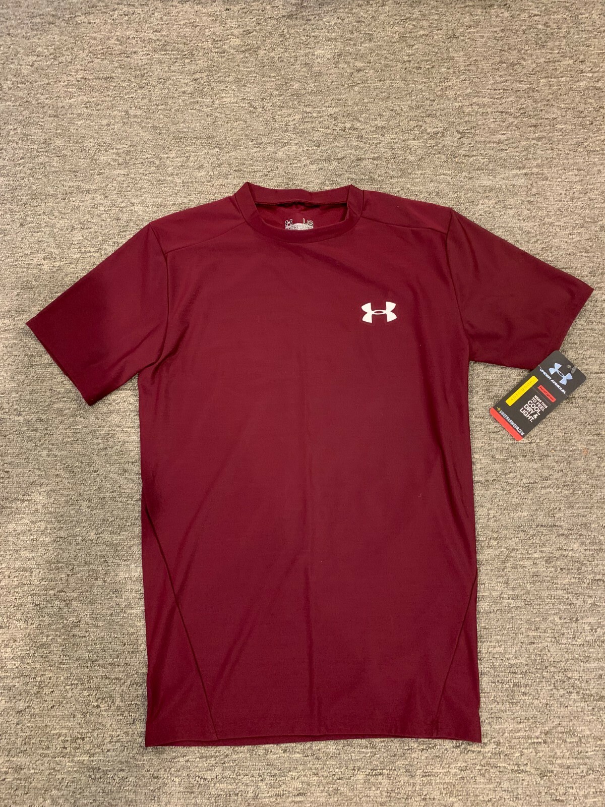 Under Armour Maroon Compression Heatgear short sleeve shirt MENS large