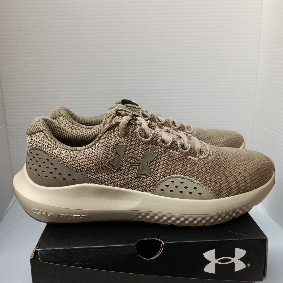 Under Armour UA Charged Surge 4 Men’s 8 Shoes Beige Brown 3027000-203 Sneakers