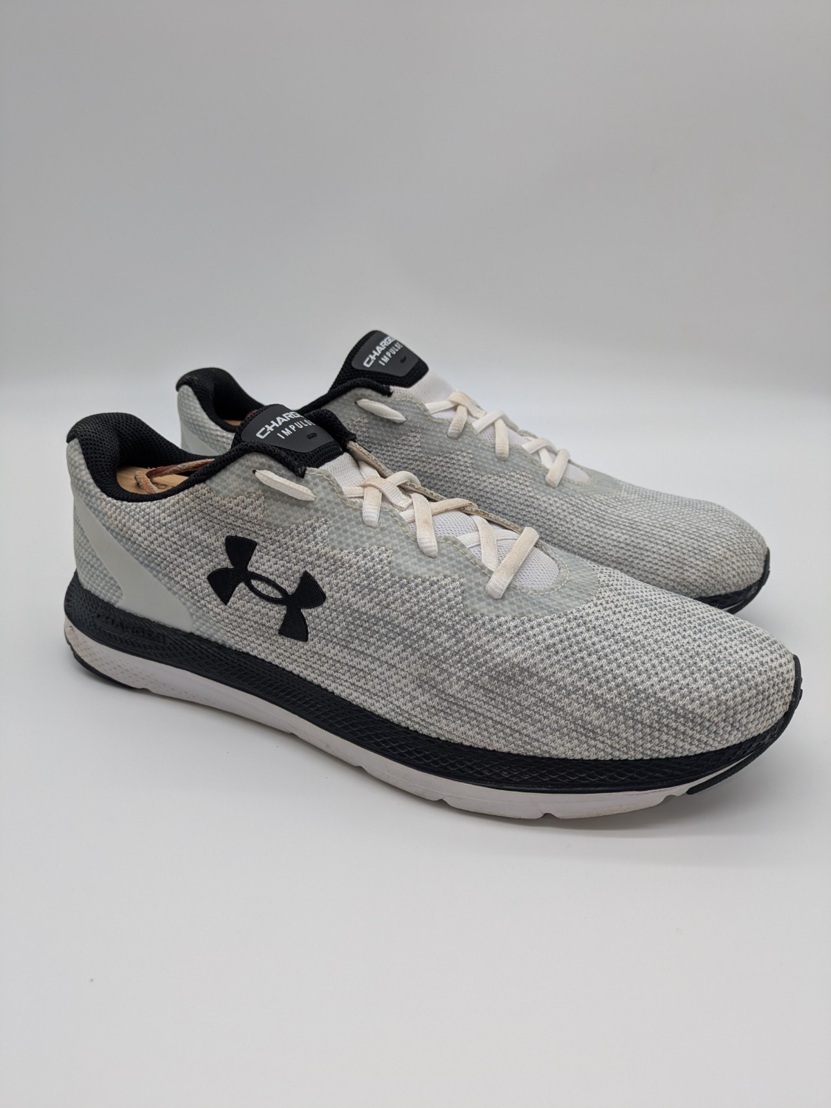 UNDER ARMOUR Charged Impulse 2 Knit Mens Running Size 10 Gray Black 3024875-100