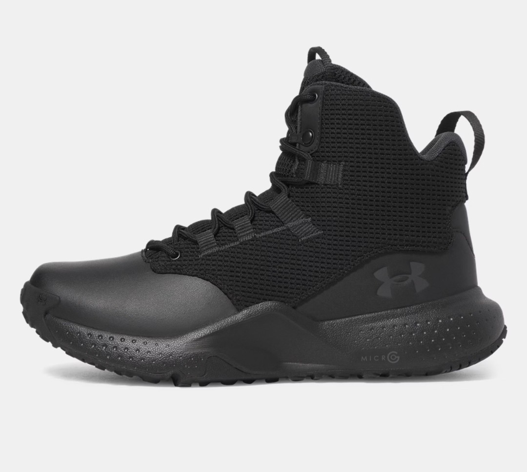 UNDER ARMOUR TACTICAL BOOTS MEN UA MICRO G STELLAR MID BLK/BLK 3028316-001 SZ 8