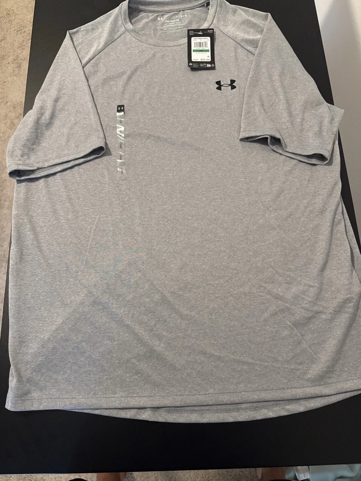 Under Armour Tech 2.0 T-Shirt Gray Mens Large Loose Fit Athletic Tee NWT UA Logo