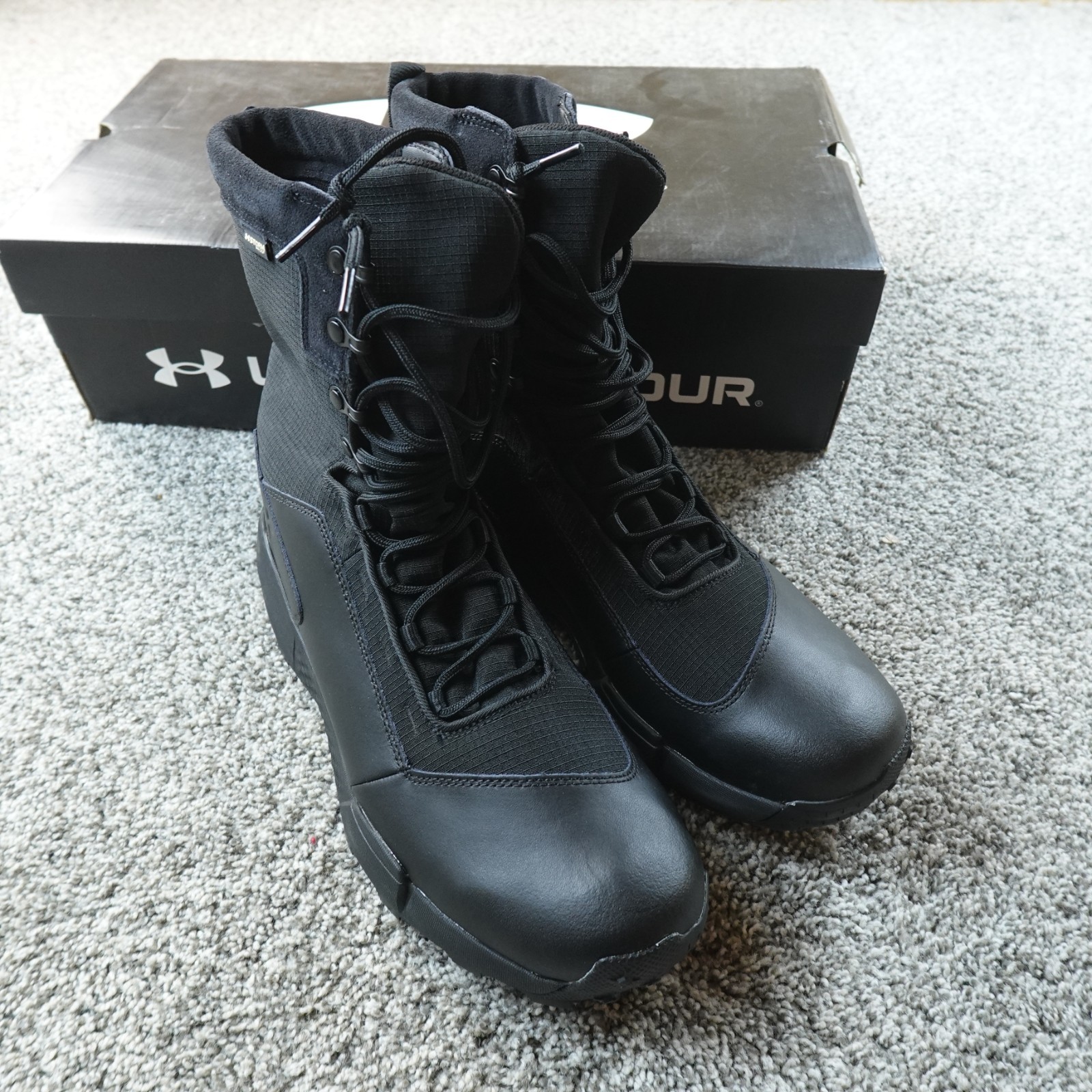 NEW Under Armour Boots Mens 12.5 Black UA Charged Loadout 8″ Combat Tactical
