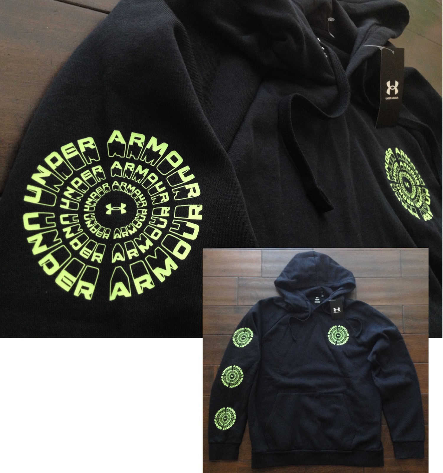 【New】Under Armour Men’s【UA Rival Fleece HBR Logo Loose-Fit Hoodie】Black @L