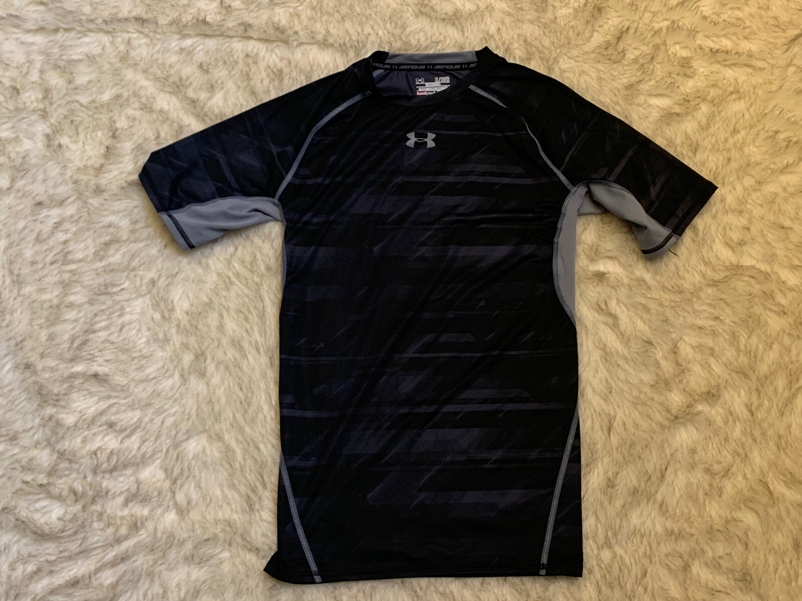 Men’s Under Armour HeatGear Black/Slate Compression Muscle Shirt (X-Large) $50