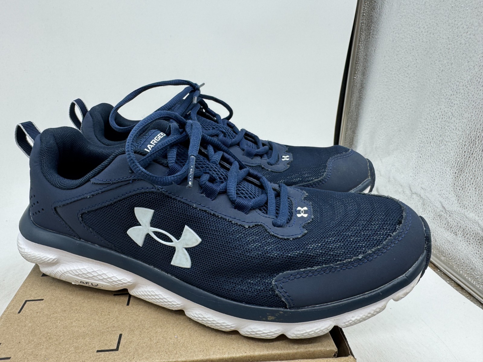 Under Armour Charged Assert 9 Athletic Running Sneakers Men’s Academy White – 10