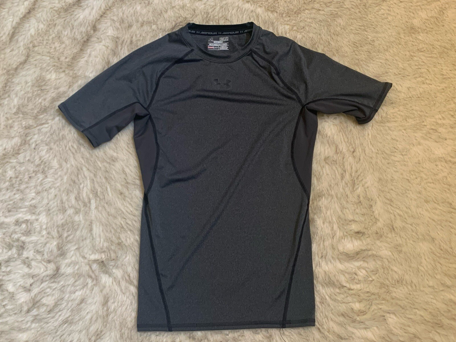 Men’s Under Armour Dark Gray Muscle HeatGear Compression Shirt (Medium)
