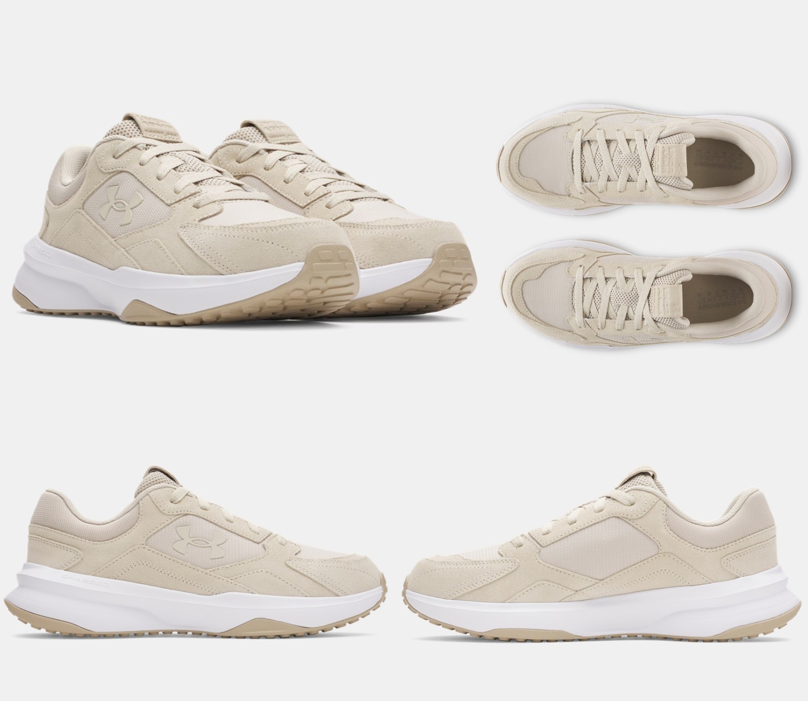 Under Armour Men’s EDGE SUEDE Khaki – White Training Shoes NIB