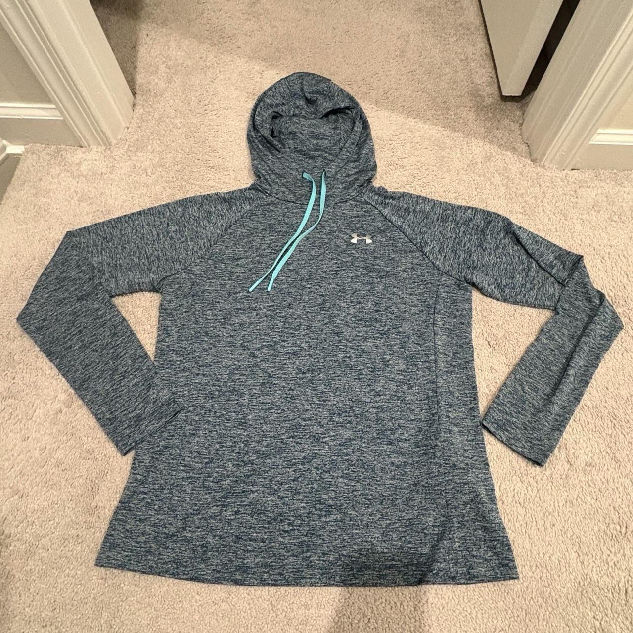 Under Armour HeatGear Pullover Hoodie Blue Marl Loose Fit M