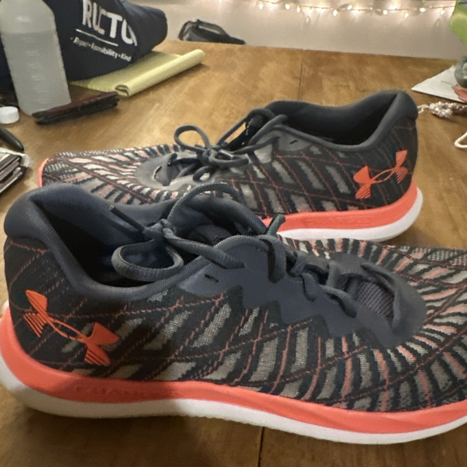 Under Armour Charged Breeze 2 Men’s Running Shoes, Downpour Gray/After Burn M13