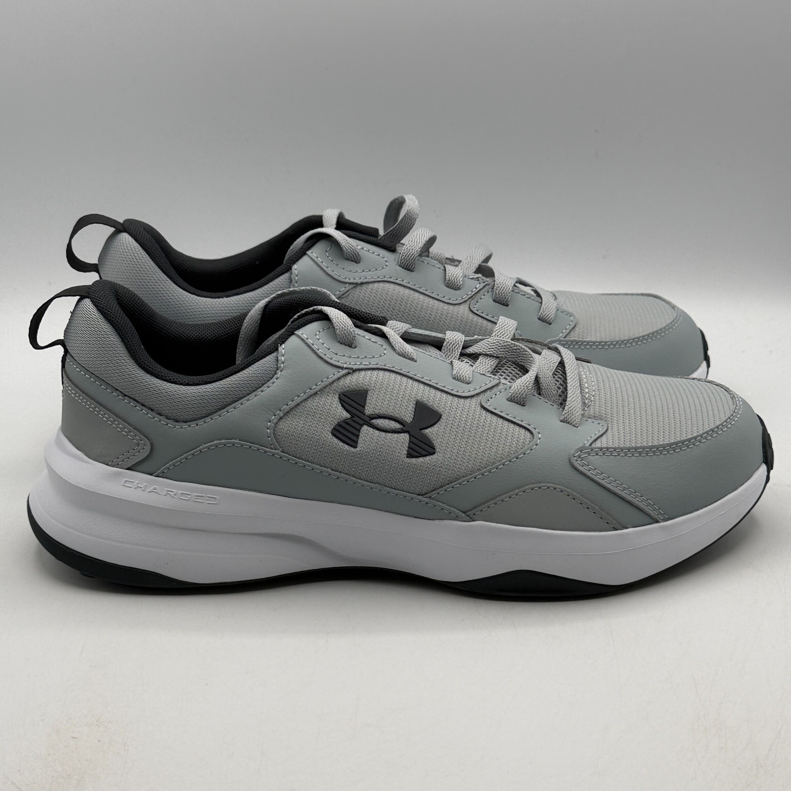 Under Armour Charged Edge Mens 11.5 Gray Training Shoes Sneakers 3026727-011
