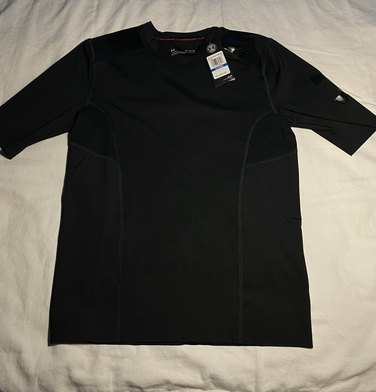 Mens Under Armour Perpetual Powerprint 1/2 Sleeve Compression Top Sz XL