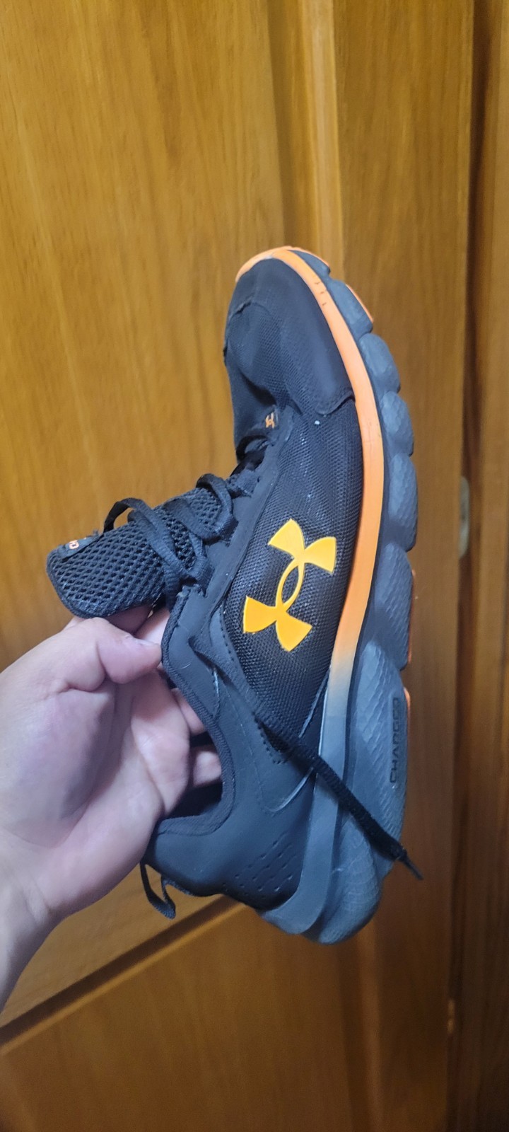 Under Armour Charged Assert Black Orange Mesh Running Sneakers Athletic Shoes