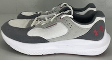 Men’s Under Armour Charged White Grey Casual Sneaker Shoes 3028372-104 Size 9