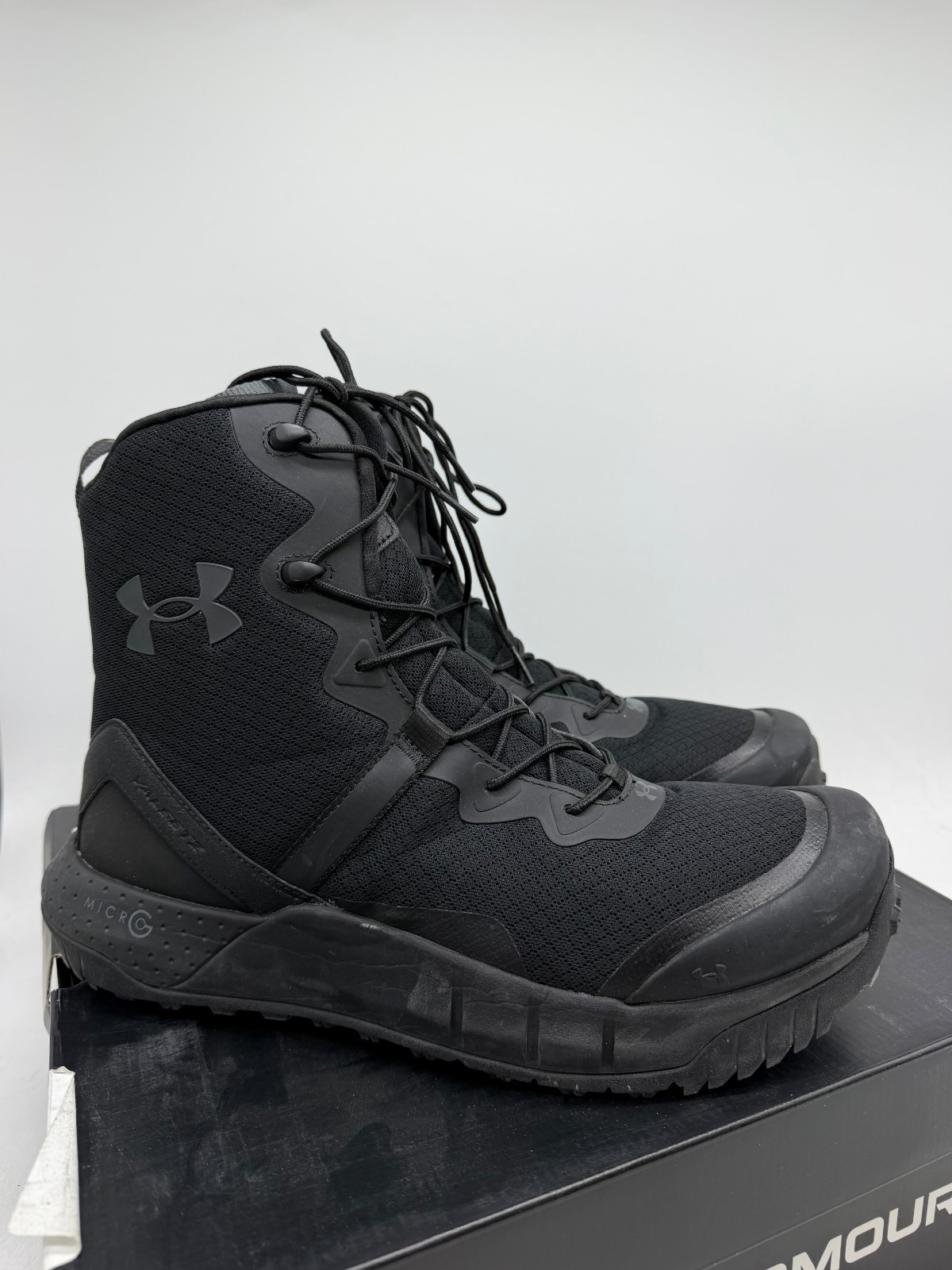 Under Armour Micro G Valsetz Tactical Boots Men’s Triple Black Round Toe – 12
