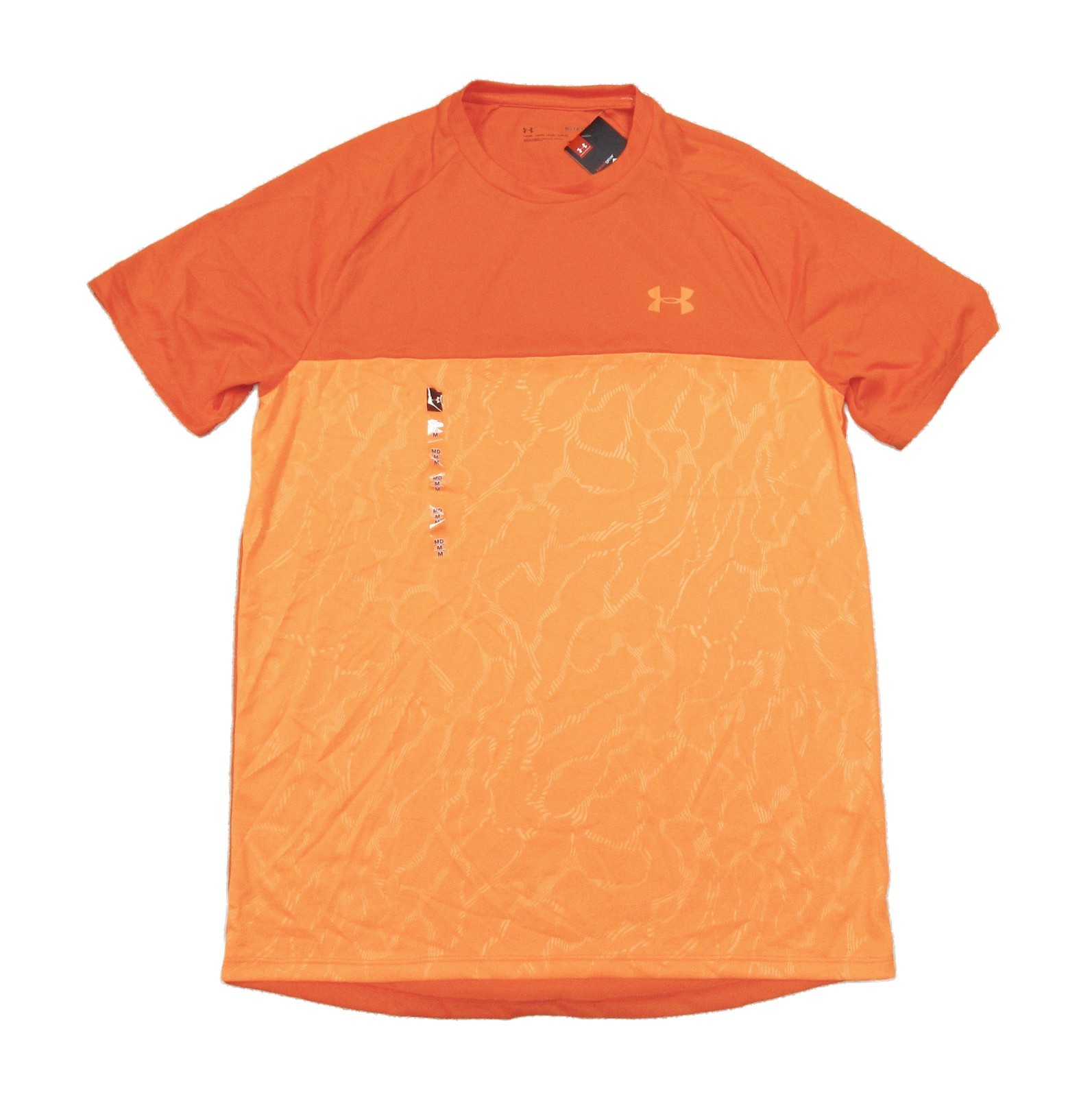 NWOT Under Armour Men’s Orange UA Tech 2.0 Emboss Crew-Neck Short Sleeve T-Shirt