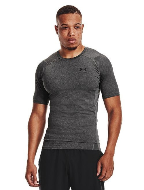 Under Armour Mens HeatGear Compression Short Sleeve T-Shirt L Gray