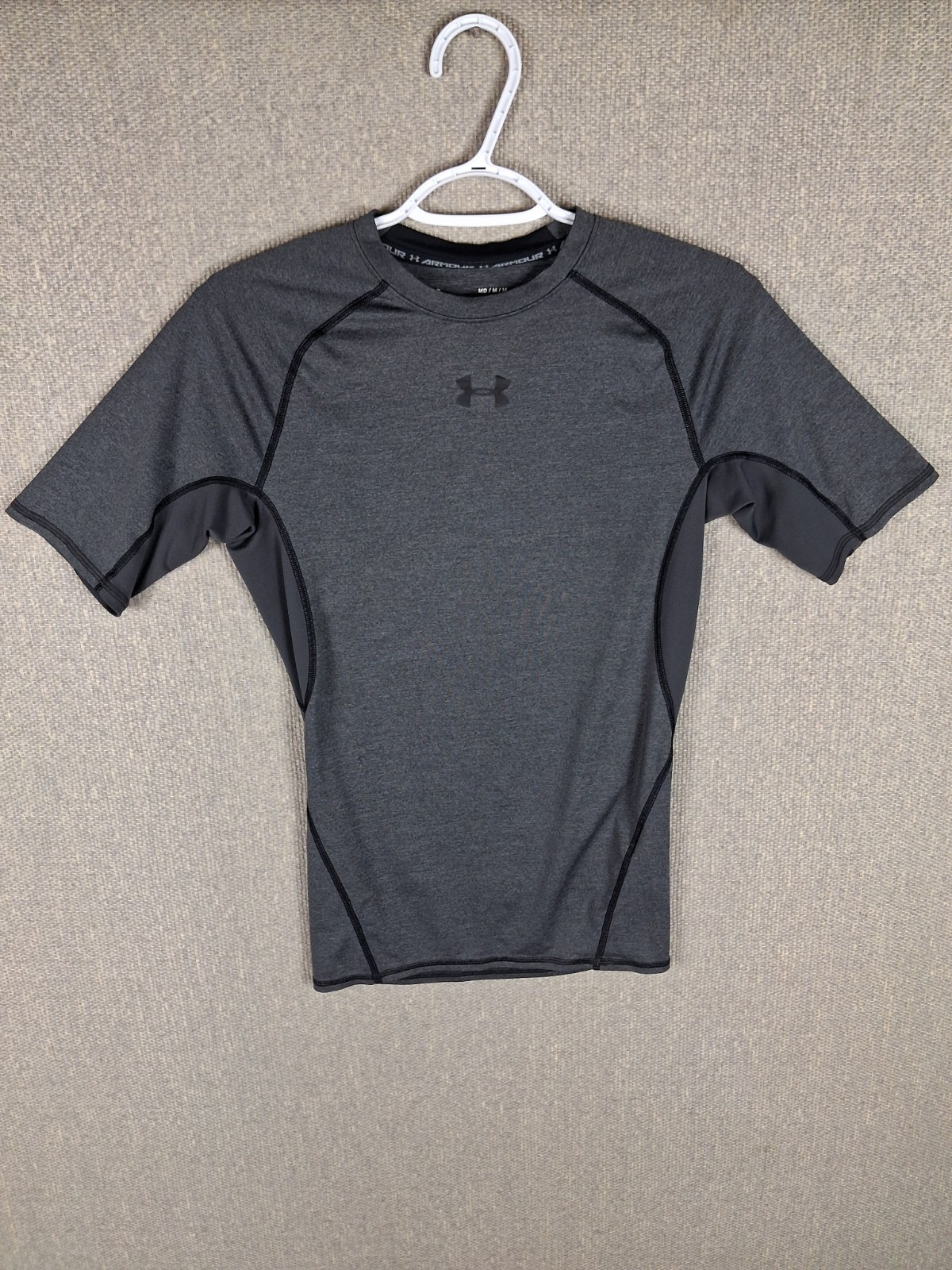 Under Armour HeatGear Short Sleeve Compression Shirt Mens Medium Charcoal Gray