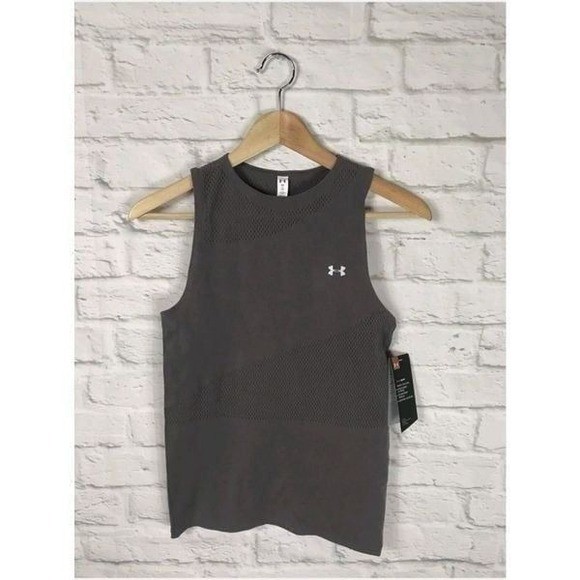 Under Armour Heat Gear Compression Shirt White Sleeveless Top