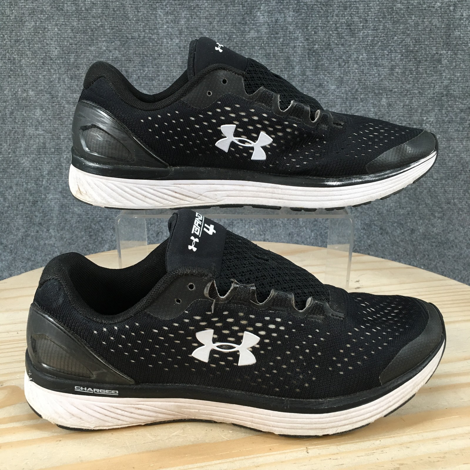 Under Armour Charged Bandit 4 Running Shoes Mens 10 Sneakers Black 3020321-001