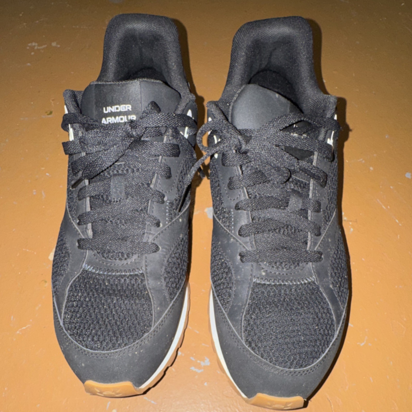 Under Armour Black Lace Up Breathable Running Sneaker Mesh Synthetic Low Top
