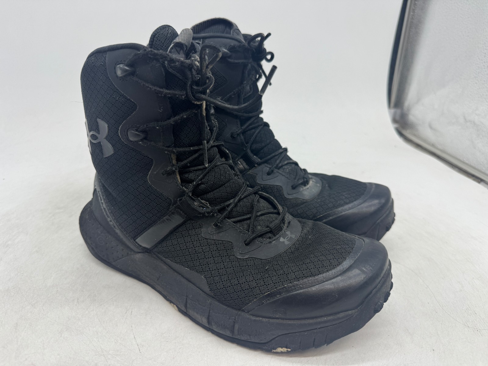 Under Armour Micro G Valsetz Tactical Boots Men’s Black Side Zip Round Toe – 8