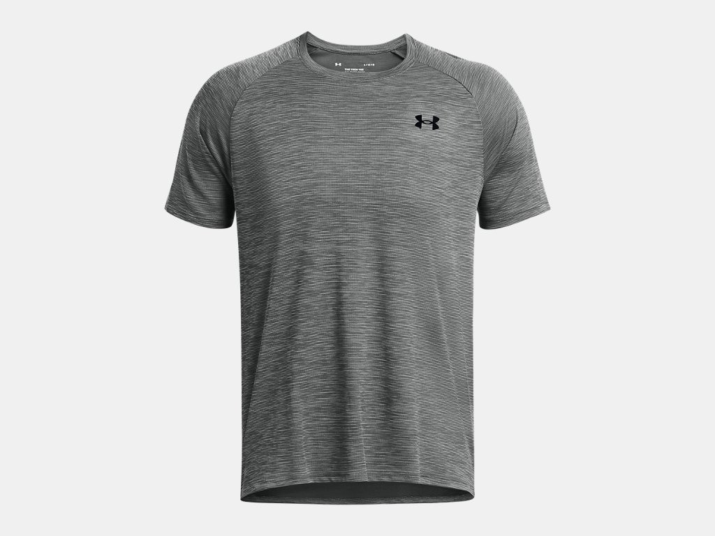 Under Armour Men’s Tech Textured T-Shirt – Castlerock/Black