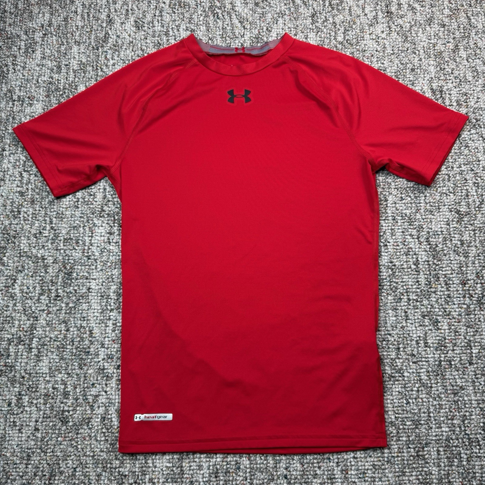 Under Armour Compression Shirt Mens Large HeatGear Short Sleeve Gym Football Red