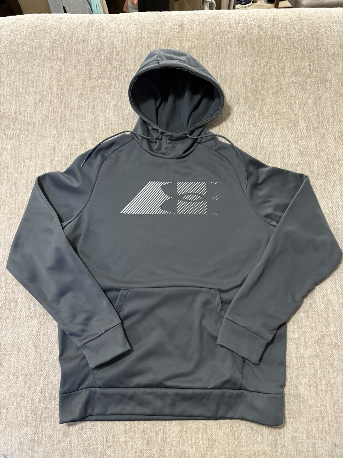 Under Armour UA Men’s Fleece Graphic Hoodie Pullover Pitch Gray Size Medium NWT