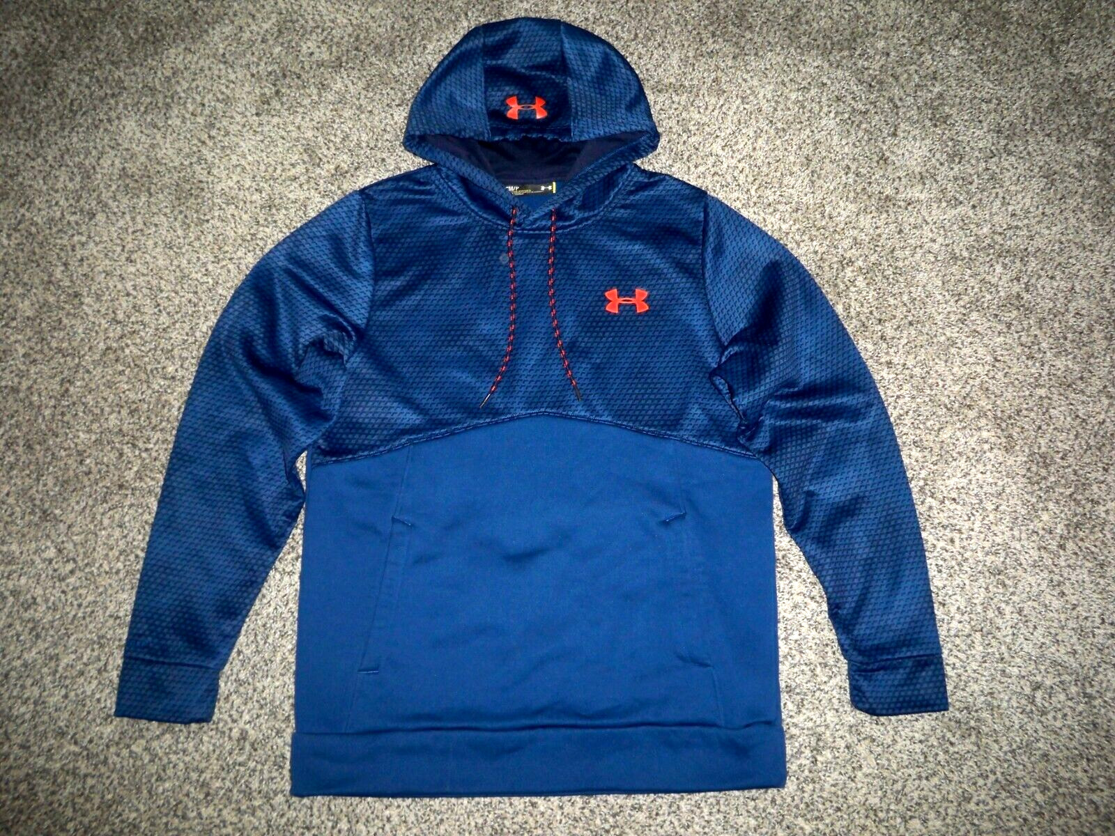 Men’s UNDER ARMOUR CG Loose Hoodie S SEA BLUE w/Geo Print w/UA Logos