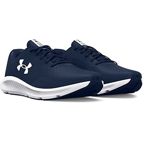 Under Armour Men’s Charged Pursuit 3 Running Shoe, Black (001)/White, 11.5, Blac